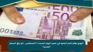 اليورو يقفز أمام الجنيه في مصر اليوم السبت 2 أغسطس.. كم بلغ السعر الجديد؟